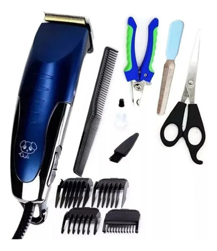 Maquina Corta Pelo Para Mascotas Perros Gatos Con Accesorios Azul