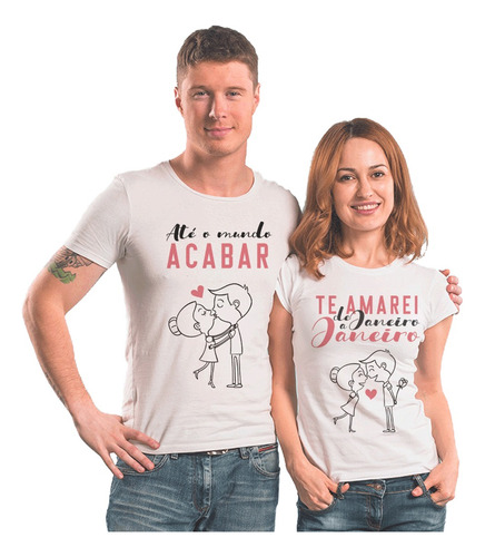 Kit 2 Camiseta Casal Dia Dos Namorados Presente Amor