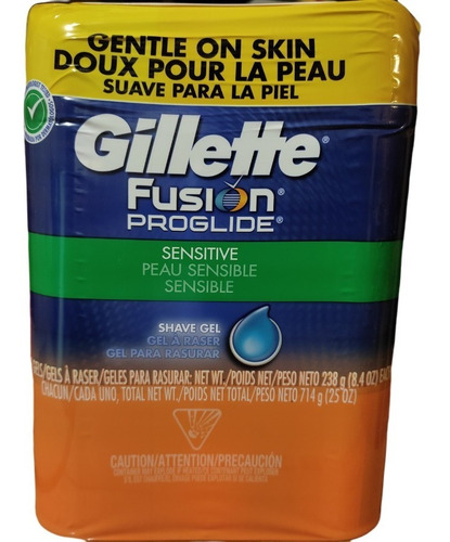36 Pz. Gillette Gel Para Afeitar Proglide Fusion 238gr C/u