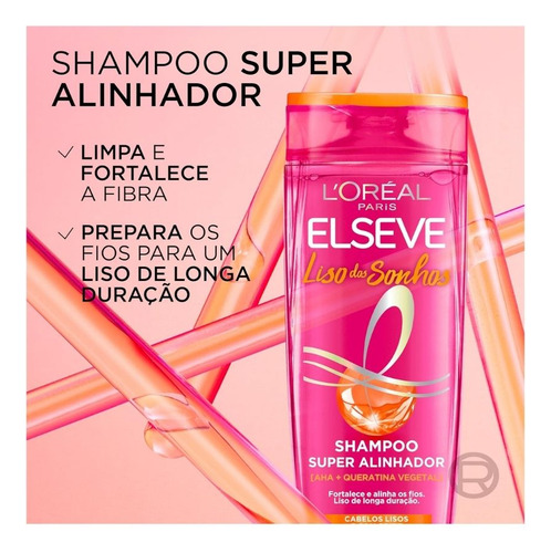 Kit Elseve Liso Dos Sonhos Shampoo 400ml+ Cond 200ml+ Serum