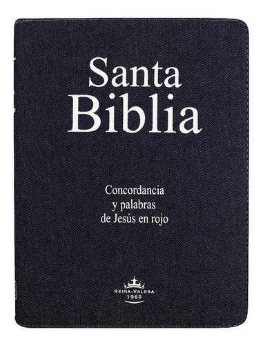 Biblia Reina Valera 1960 Letra Grande Jeans Rosa Con Cierre