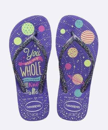 Sandalias Havainas Morado Fluorescente Kids Slim Fashion