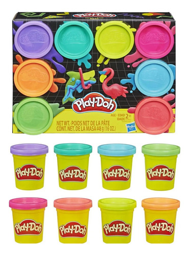 Play Doh Set De Masas Neon X8 E5044 Hasbro