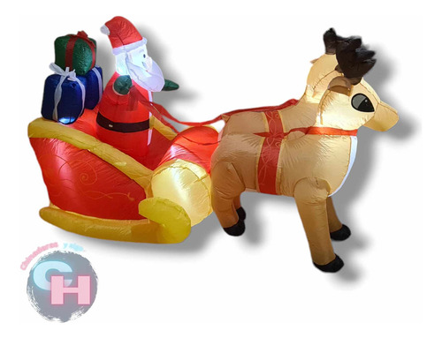 Inflable Navideño Trineo De Santa Con Led De 2.2 M