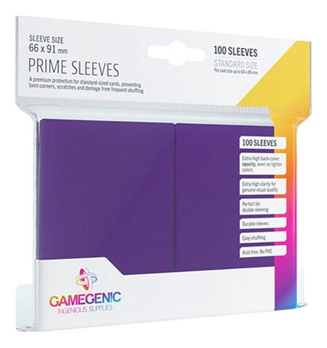 Gamegenic: Prime Sleeves (roxo) 100 Unidades 64 X 89mm