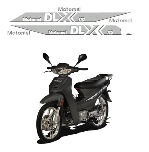 Kit Calcomanias Vinilo Para Moto Motomel Dlx 110 Gris Plata