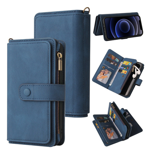 Compatível Com iPhone 12 Mini, Capa De Couro Com Fecho Magné