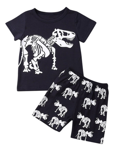 Camiseta Y Pantalones Cortos Con Estampado De Dinosaurios Pa