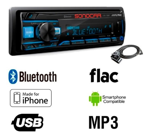 Estéreo Alpine Ute-73bt Usb Aux Flac Rcax3 Bluetooth Sonocar