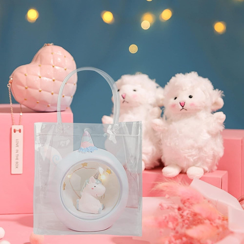 20 Bolsas De Regalo De Plástico Transparente Con Asa