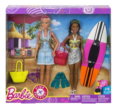Barbie Pink Passport - Juego De 2 Muñecas De Aventura Para.