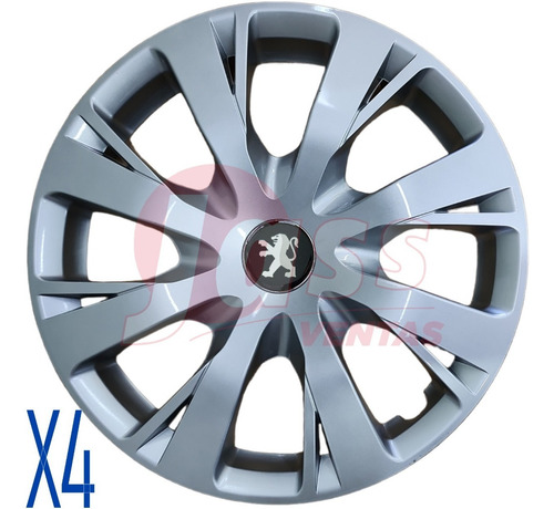 Imagen 1 de 5 de Juego X4 Tazas Peugeot 307 Rodado 15 Pulgadas Con Logo Envio