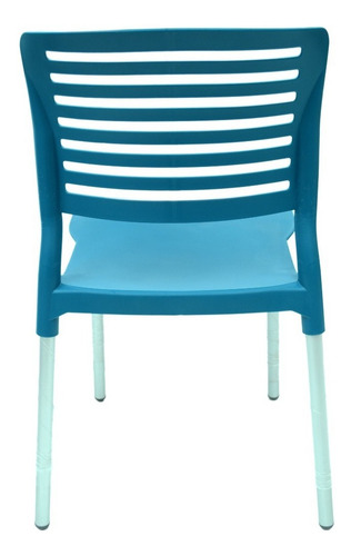 Set De 4 Sillas Galeri Modernas P/ Restaurante- Estructura De La Silla Aluminio Asiento Turquesa