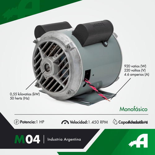 Motor Amasador Angar 1hp Doble Capacitor Sobadora-compresor