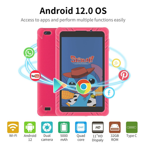 Sgin Tablet Para Niño Android 8 12 2 Gb 32 Control Ips