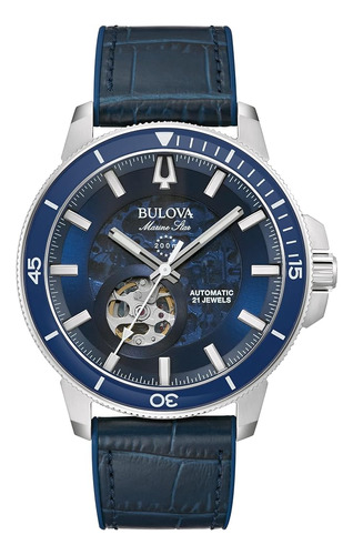 Reloj Bulova Classic Marine Star Automatic Con Correa De Cue
