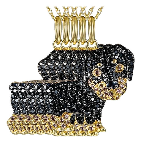 Collar De Circonia Rottweiler, Mxcke-005, 5pzas, Rottweiler, Color Negro