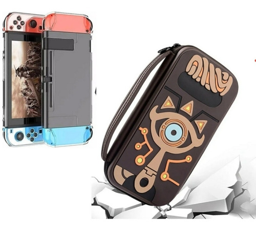 Case Estuche Zelda Para Nintendo Switch + Case Transparente 