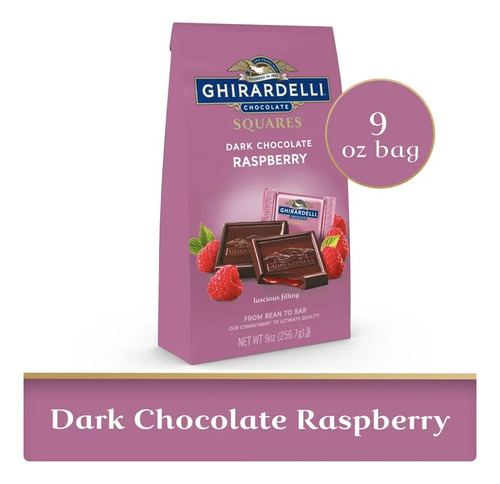 Ghirardelli Squares Dark Chocolate Raspberry 256g Import Eua