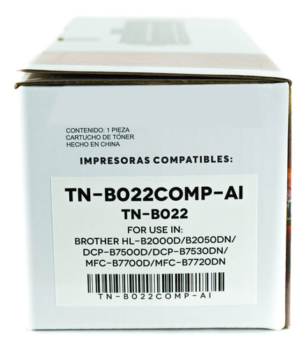 Kit 5 Toner Compatible Con Tn-b022 Tnb022 Dcp-b7535 Dcp-752 Tinta Negro
