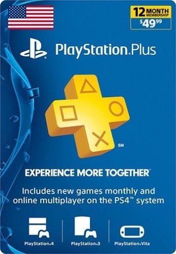 Playstation Plus 12 Meses 1 Año Usa Ps3 Ps4 Ps Plus