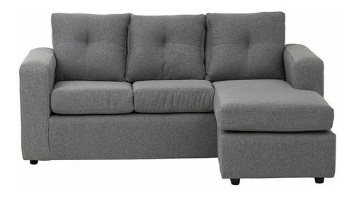 Muebles América Emilia Seccional tela lino color gris