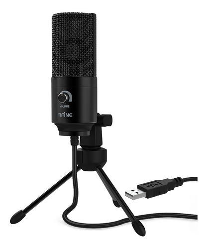 Microfone Condensador Fifine K669 Usb Preto