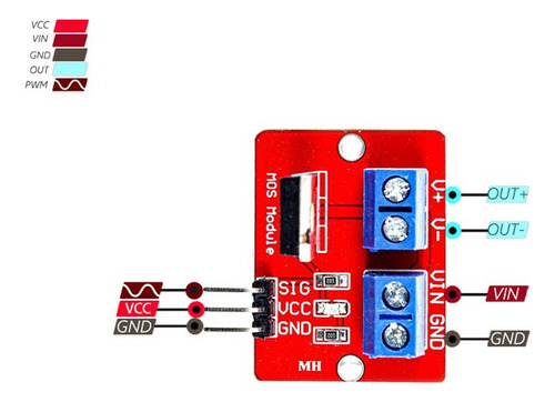 Módulo Dimmer Dc Mosfet Irf520 Pwm Arduino