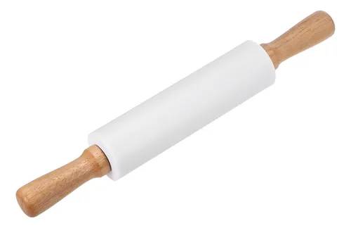 Palote De Amasar Silicona Y Madera 38 Cm Selecta Soft Blanco