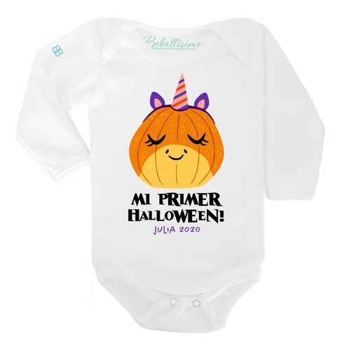 Pañalero Personalizado Bebé Halloween Calabaza Unicornio