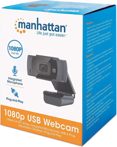Camara Web Manhattan 462006 Full Hd 1080p Usb Micrófono