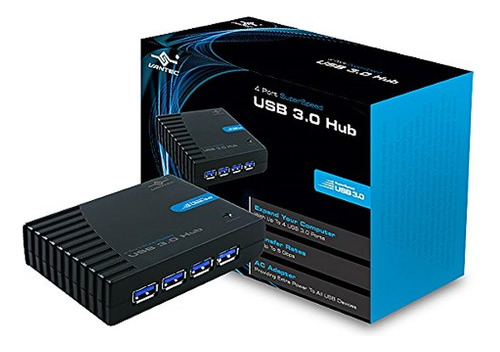 Hub Usb 3.0 Superspeed De 4 Puertos Vantec (negro)