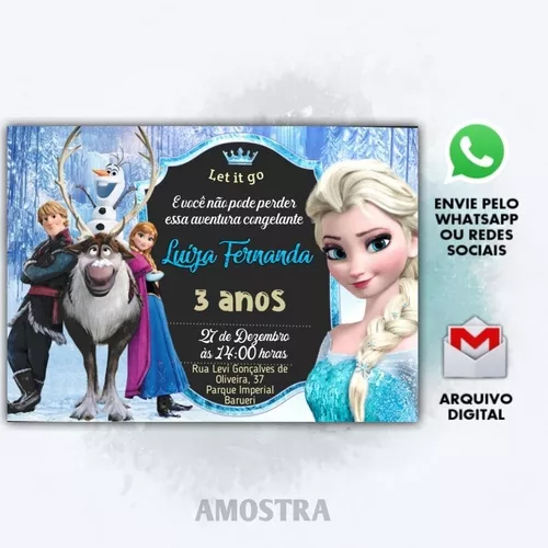 Convite Animado Frozen  Parcelamento sem juros