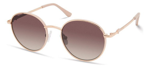 Gafas De Sol Guess Classic Round Shiny Rose Gold Para Mujer