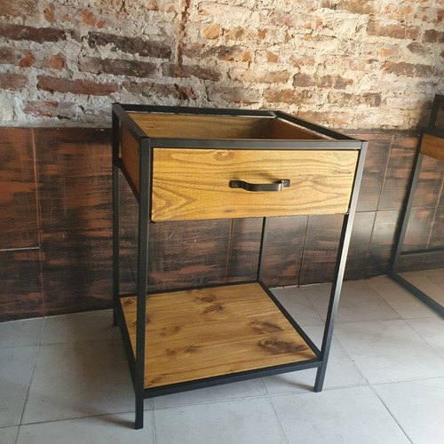 Imagen 3 de 5 de Mueble Bajo Mesada Industrial Con Cajon Cocina Estante 50x55