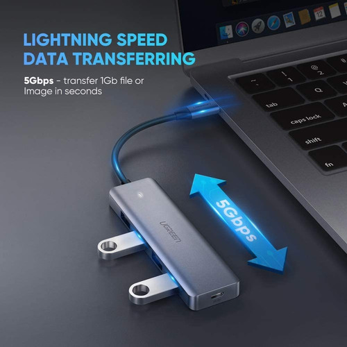 Imagen 3 de 7 de Ugreen Usb C Hub 4 Puertos Usb Tipo C A Usb 3.0 Hub Adaptado