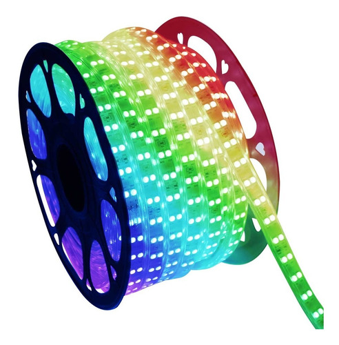 Manguera Doble Led 25m Multicolor Rgb C/ Regulador Marca Jwj