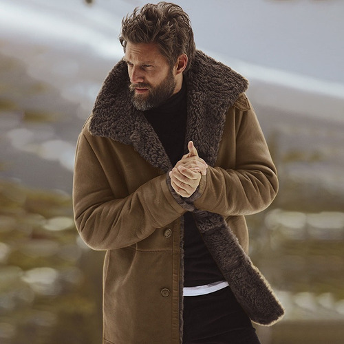 Abrigo De Piel De Invierno Cálido Para Hombre