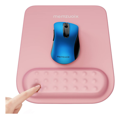 Memzuoix Alfombrilla De Mouse Ergonomica Rosa Con Soporte Pa