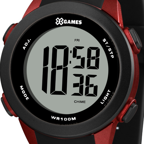 Relógio Masculino Digital Preto E Vermelho X-games Original