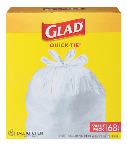 Glad, Quick-tie - Bolsas De Basura Altas Para Cocina, Paquet