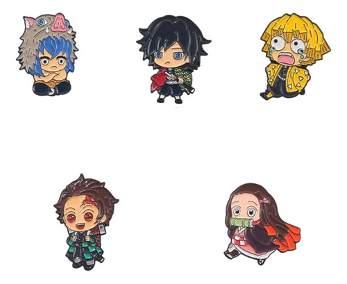  Set De 5 Pin Kimetsu No Yaiba Nezuko Inosuke Zenitsu