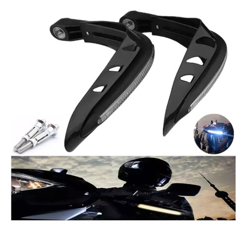 Cubre Puños Moto Hand Guards Universales Luz Led