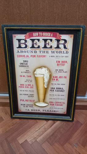 Cuadro Madera Con Relieve  How To Order Beer 