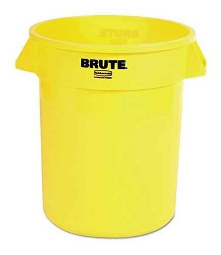 Rcp2620yel - Contenedor De Basura  Brute, Redondo, Plástico,