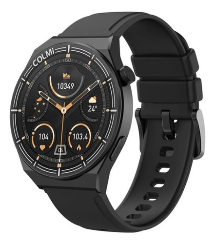Funda Smartwatch Colmi I11 con pantalla 1.4 para academia, senderismo, color negro, correa, color negro, bisel, diseño de pulsera deportiva