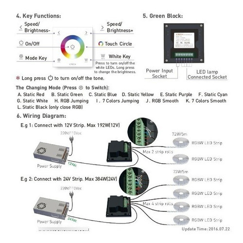 Imagen 4 de 6 de Controlador Dimmer Tactil De Cinta De Leds D4