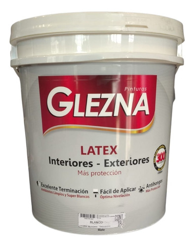 Pintura Latex Interior/exterior Blanco Mate 18 L Glezna | Ed