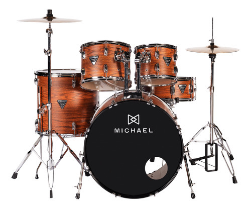 Bateria Michael Dmt322 Bumbo 22 Matte Sapel Completa 