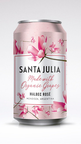 Vino Santa Julia Organica Malbec Rose - Lata 269 Cc